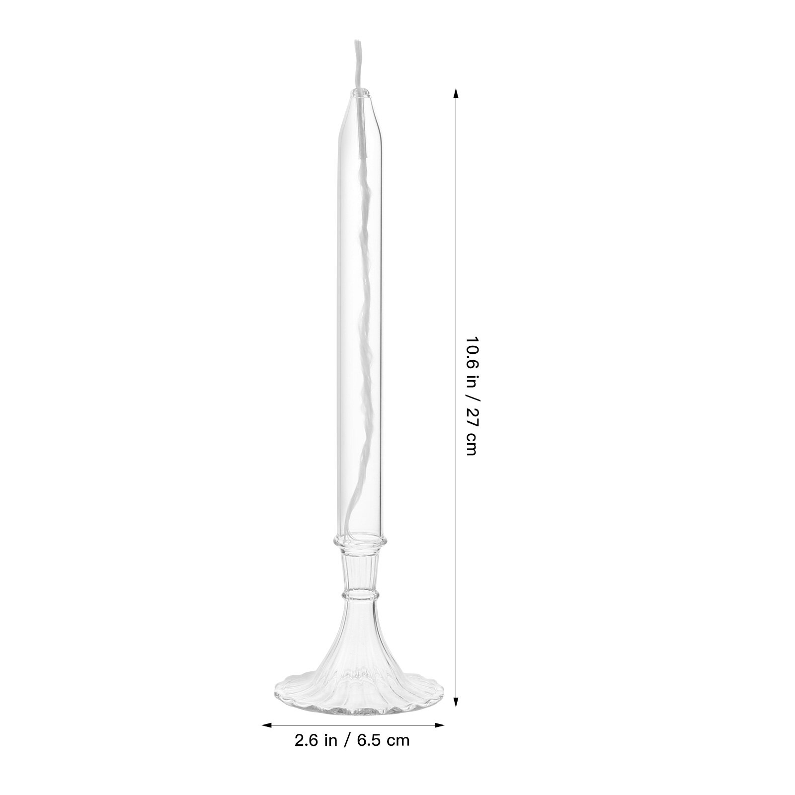 2pcs Glass Oil Candle Transparent Oil Lamp Refillable Glass Pillar Candle Oil Lamp