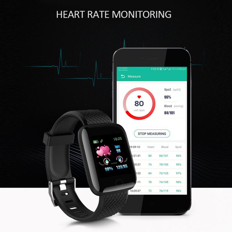 116 Plus Smart Horloge Mannen Vrouwen Bloeddruk Fitness Tracker Armband Sport Smartwatch Waterdichte Android Ios Smart Klok