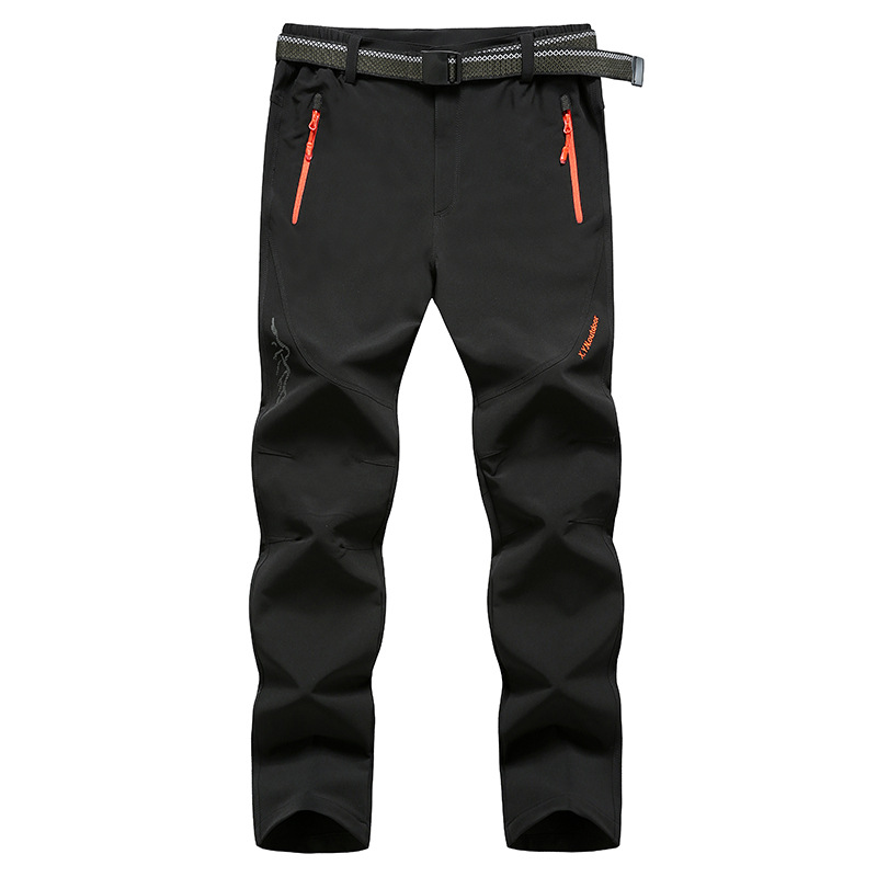 Body grande taille printemps-été automne mince hommes Sports de plein air randonnée pantalon vêtements pour hommes pantalons décontractés: Black / XL