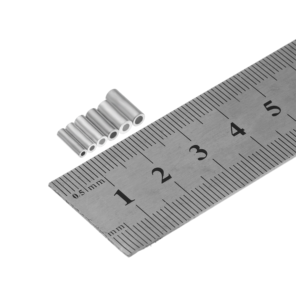 100 stk. runde fiskerør i rustfritt stål fisketråd rør krympehylser kontakt fiskesnøre tilbehør verktøy
