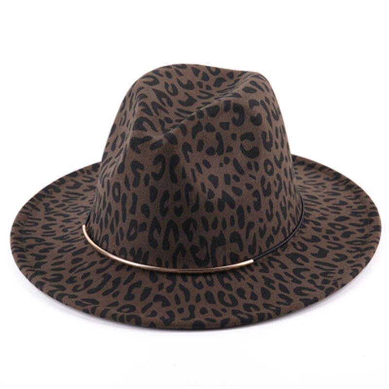 Vrouwen Hoeden Winter Luipaard Gesp Winter Hoeden Vrouwen Mannen Fedora Vilt Brede Rand Casual Vintage Wit Jazz Caps Trilby mannen Hoeden: green