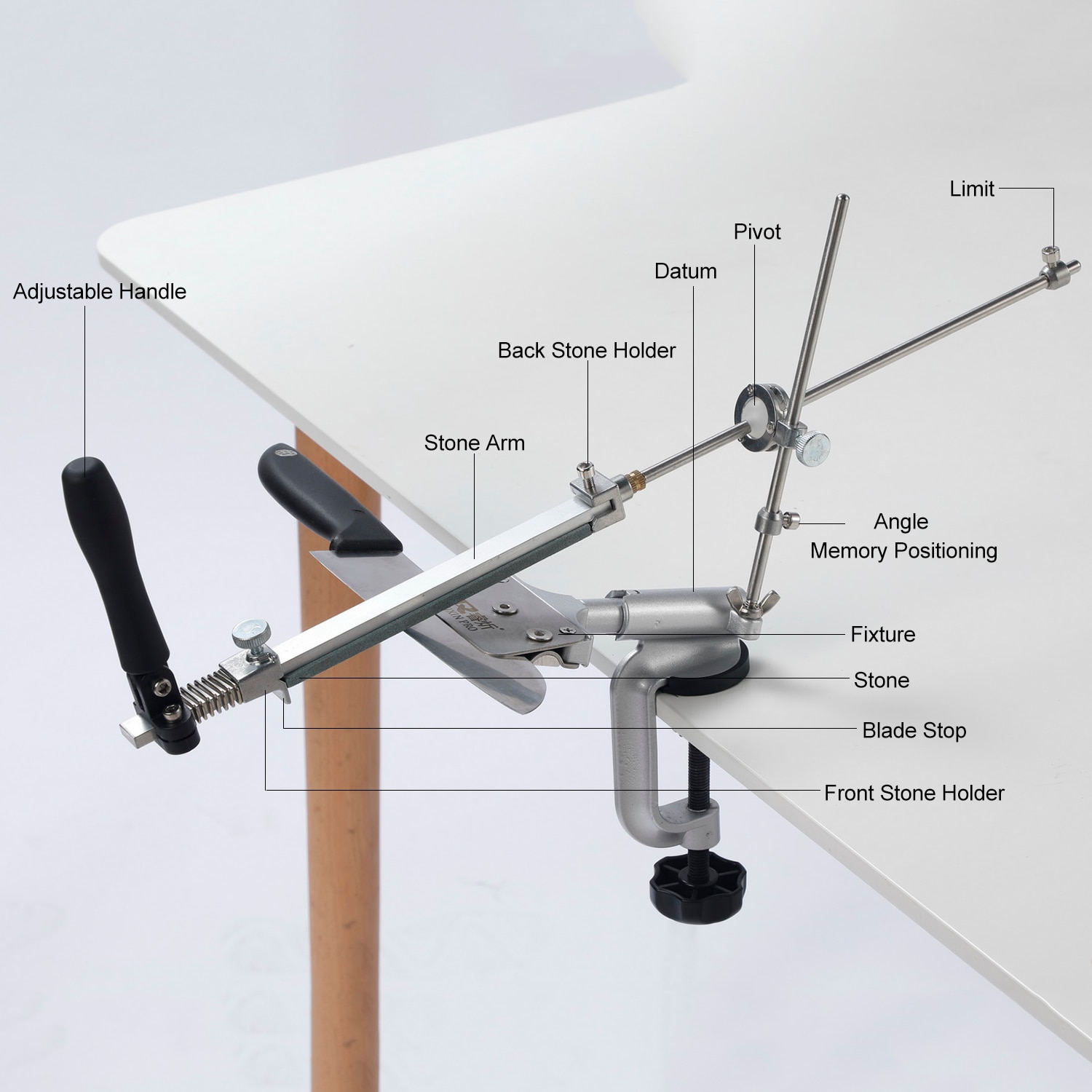 Knife Sharpener Kit Metal Knife Sharpening Machine Stone Edge Sharpener Abrasive Holding with 4 Sharpening Stones