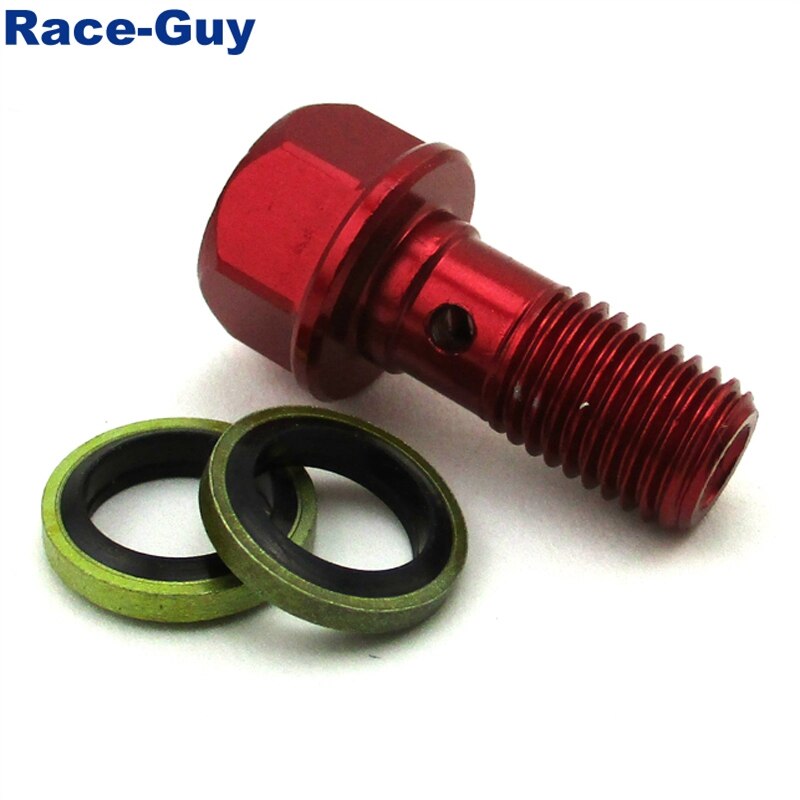 Red M10x1.25 Banjo Bolt For Pit Dirt Bike ATV Quad Go Kart Moped Scooter Motorcycle Brake Oil Cooler