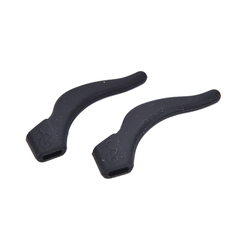 1 paar siliconen brillen oorhaakjes tip bril grip antislip tempel houder bril bril accessoires: Zwart