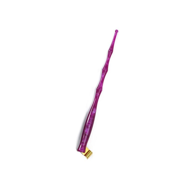Starry Sky English Oblique Calligraphy Scrip Dip Pen Nib Holder Resin Fountain: Purple