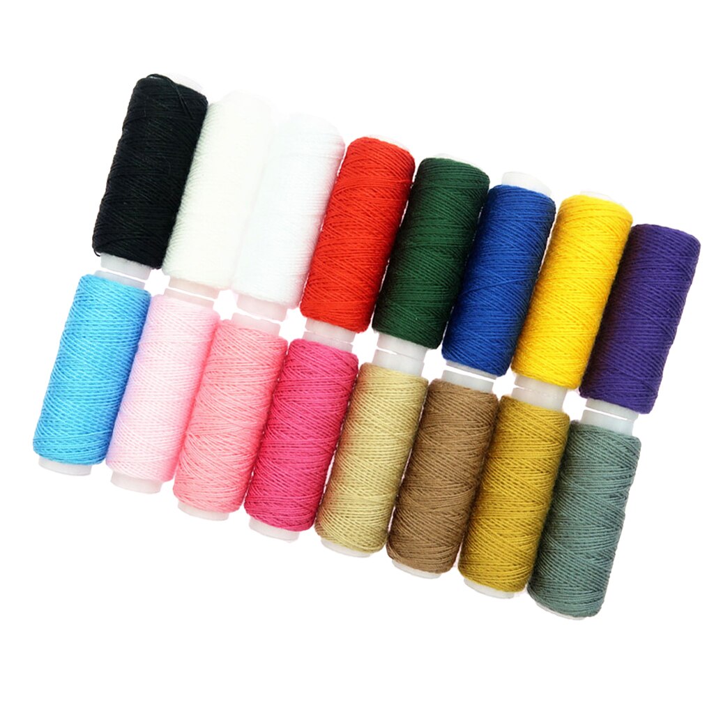 16 Rolls THICK Polyester Thread Cord for Jeans Denim Button Sewing Craft
