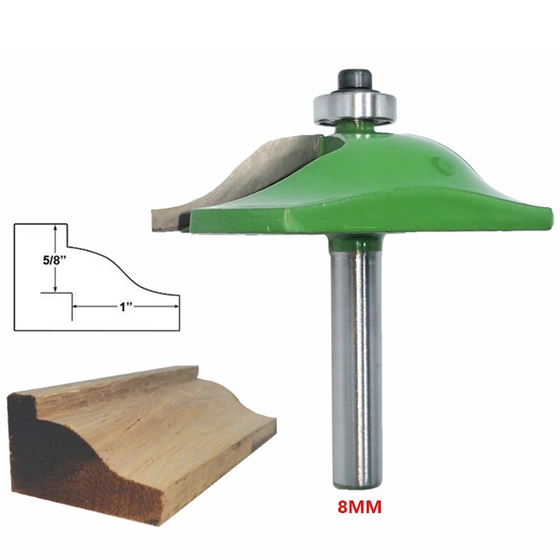 8Mm Shank 2-1/2 inch Raised Panel Router Bit Door Window Cove Line Milling Cutter Woodworking Cutting for Wood Tools