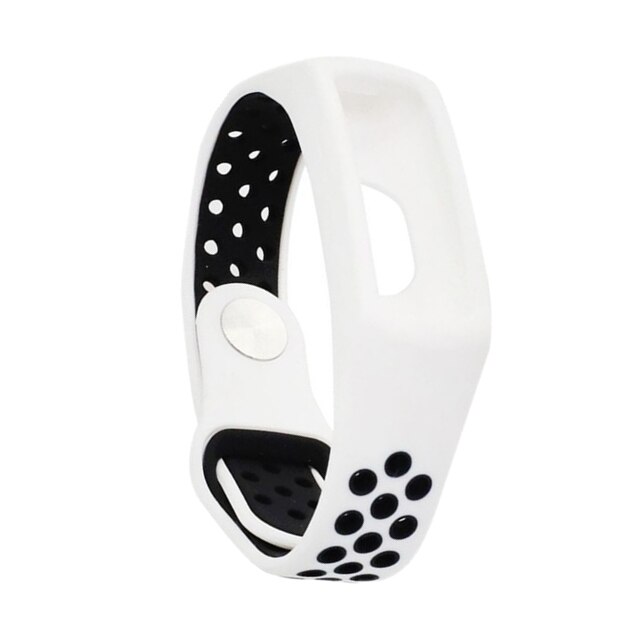 Correa de silicona para Huawei Honor Band 4 5 pulsera deportiva inteligente dos tonos porosa correa de reemplazo transpirable para Honor Band 3 4 Band5: white black