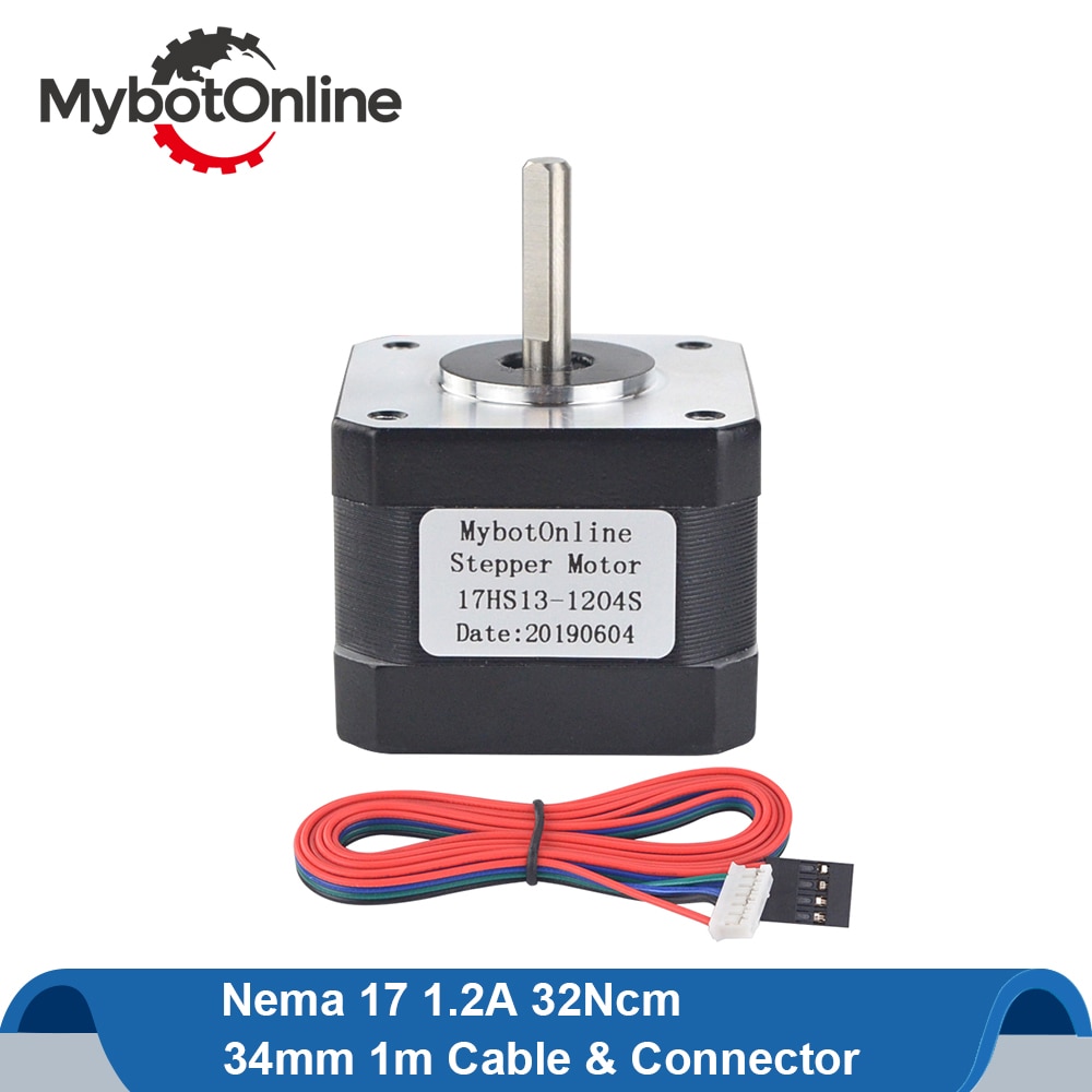 Nema 17 Stepper Motor 34mm Short Body 42 Motor Nema17 Pancake Stepping Motor 1.2A 4-lead for DIY 3D Printer/ CNC Extruder