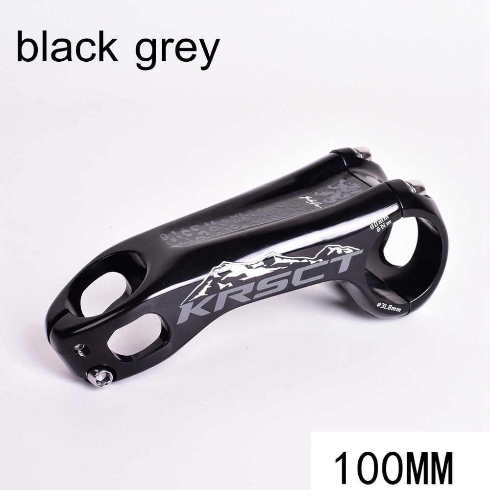 KRSCT CNC bicycle stem road mountain bike stem mtb 20 degree 28.6*31.8mm *80/90/100mm cycling bike parts: black grey 100MM