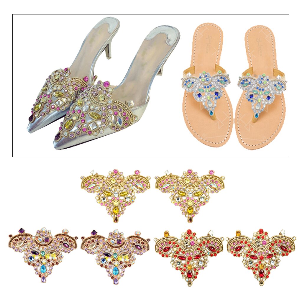 Schoenclips met strass steentjes, gesp met kristalbedels, verwijderbare schoendecoratie - verpakking van  of 2