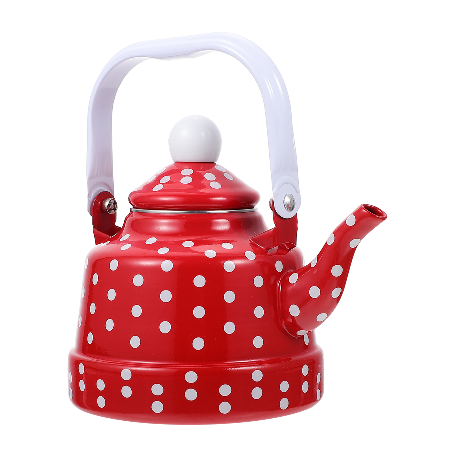 Vintage Water Kokend Ketel Emaille Dot Patroon Water Kokend Pot Huishoudelijke Waterketel Water Kokend Ketel: Red