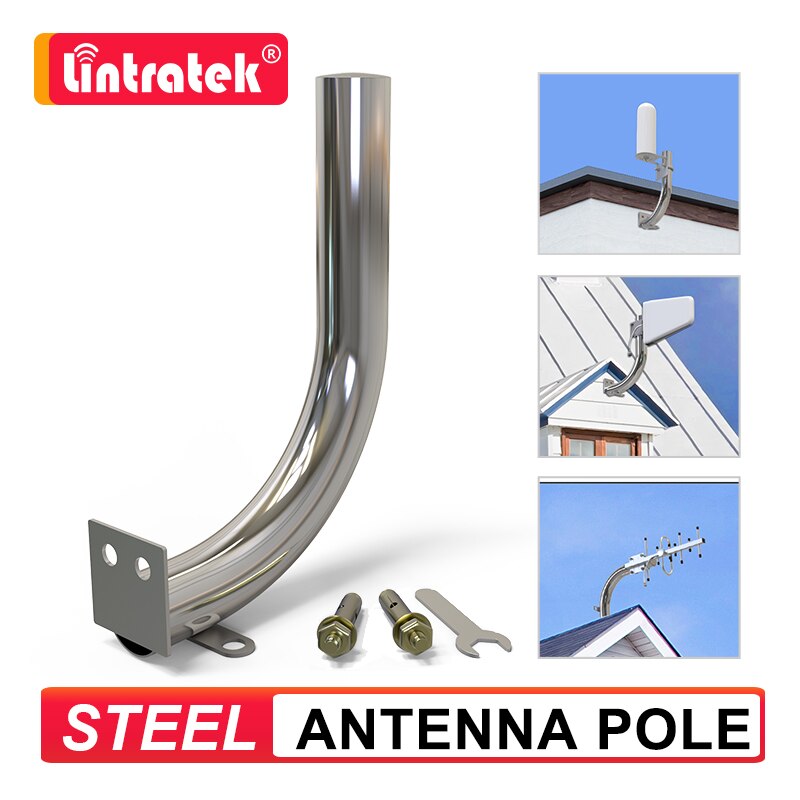 Lintratek antennestang til 2g 3g 4g utendørs antenne bruk mobiltelefon signalforsterker tilbehør robust rustfritt stål brakett