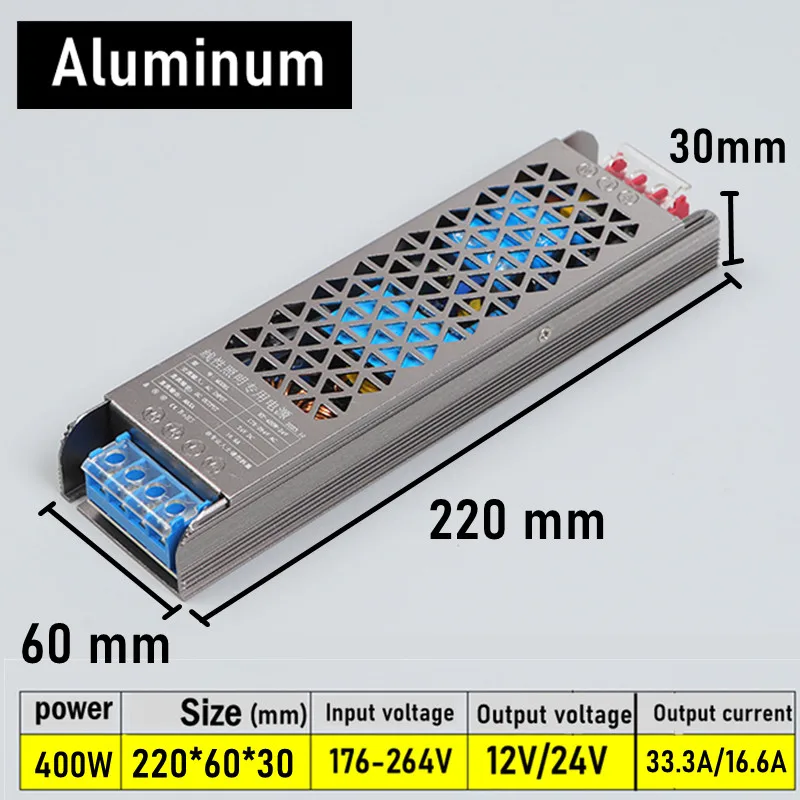 Super Thin AC DC Transformers 220V To 12V 24V Switching Power Supply 12V 24 V Volt 60W 100W 200W 300W 400W For Home lighting: Red / 7V