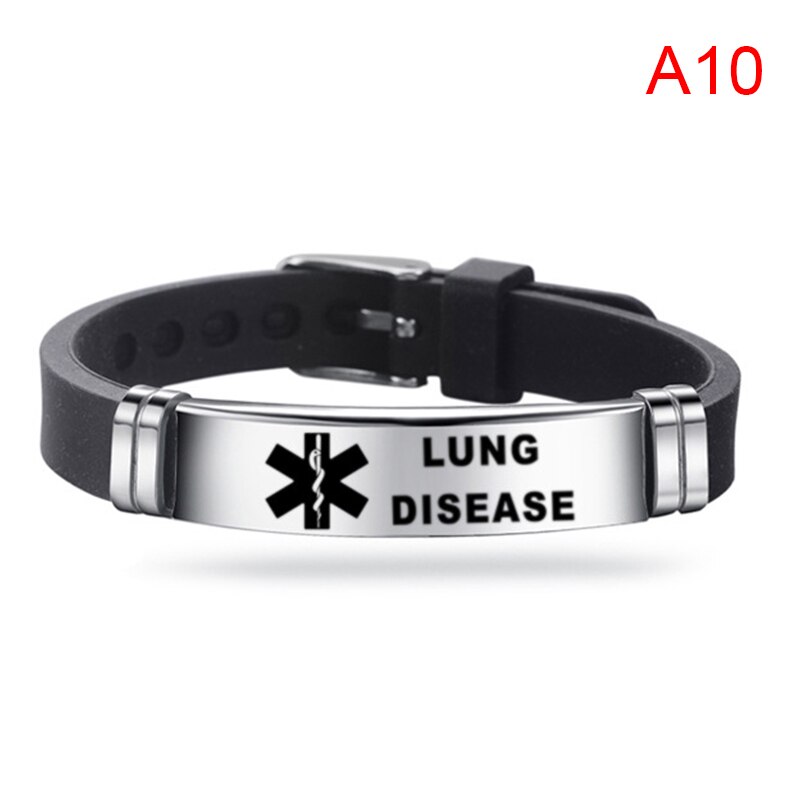 Mannen Alert Id Siliconen Armband Ijs Bangles Polsband Verstelbare Lengte Voor Mannen Vrouwen Kind Sieraden Type 1 Diabetes: JTJY11-A10