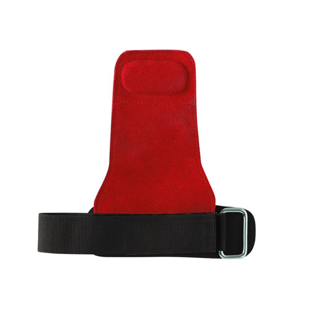 1 Paar Gewichtheffen Handschoenen Hand Grip Gym Training Fitness Haak Grip Strap Handschoen Gym Workout Bescherming Polssteun Handschoenen: Rood