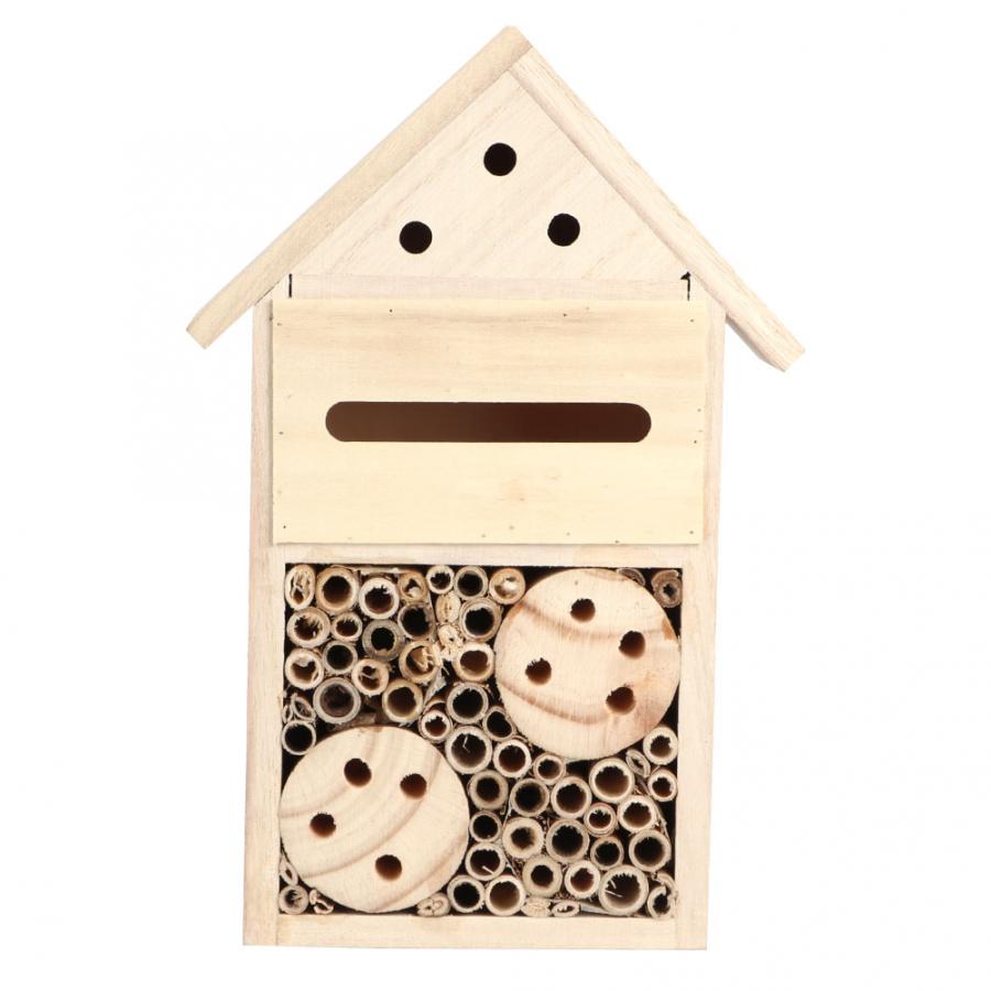 Beekeeping Insect Bee House Wood Bug Room Hotel Shelter Garden Decoration Nests Box Bee House Beekeeper Feeding House BeeBox: B
