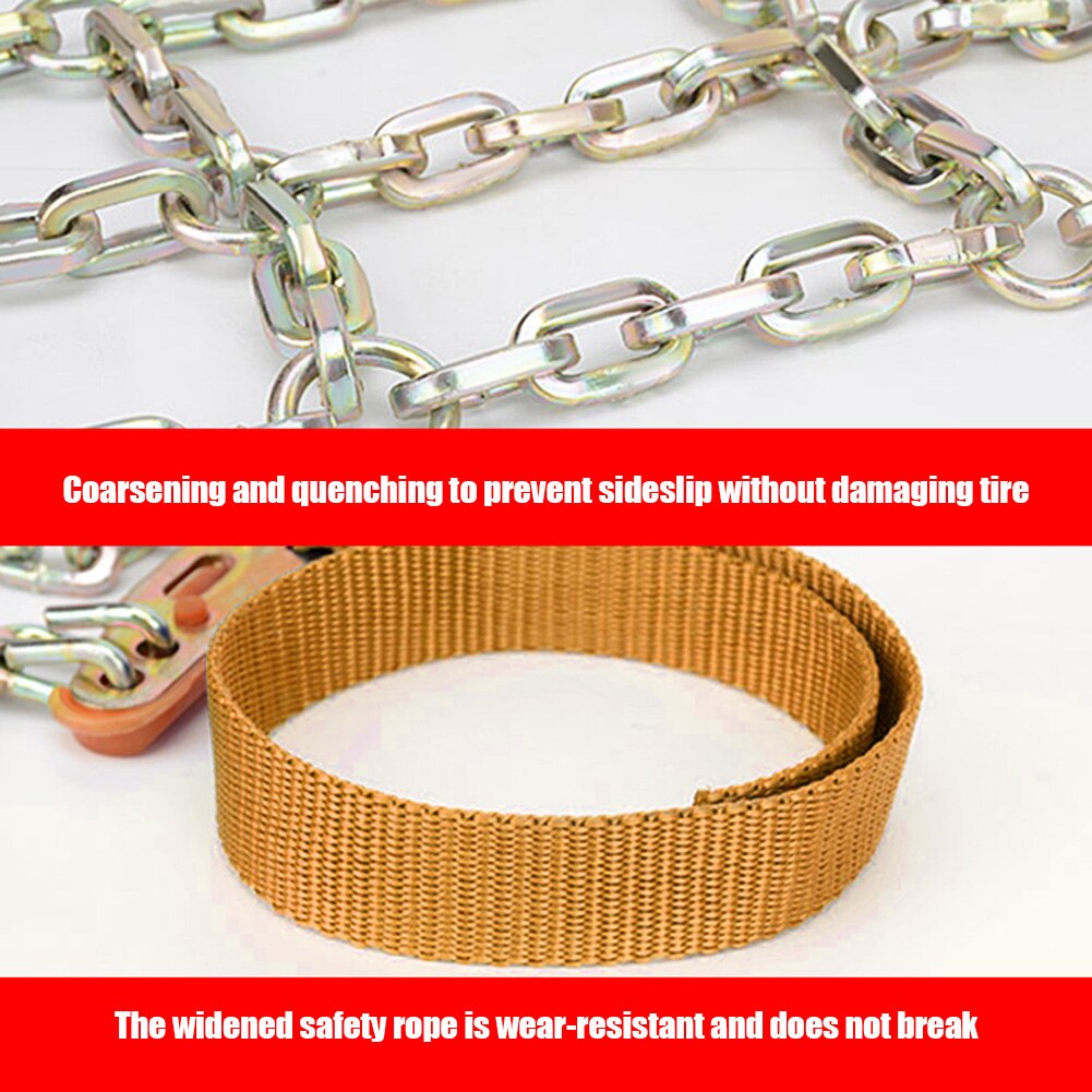 Steel Car Tire Chain Tyre Traction Chain for Snow Ice Road Winter Vehicle Tools Universial Car Snow Chains Winter Use Tools