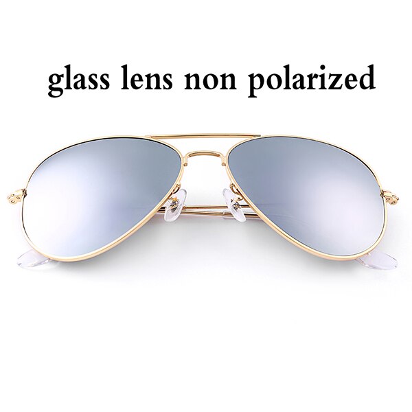 Boloban 3026 gepolariseerde zonnebril heren dames 60mm pilotenbril met glazen lenzen en spiegel oculos de sol  uv400: Zilverglas