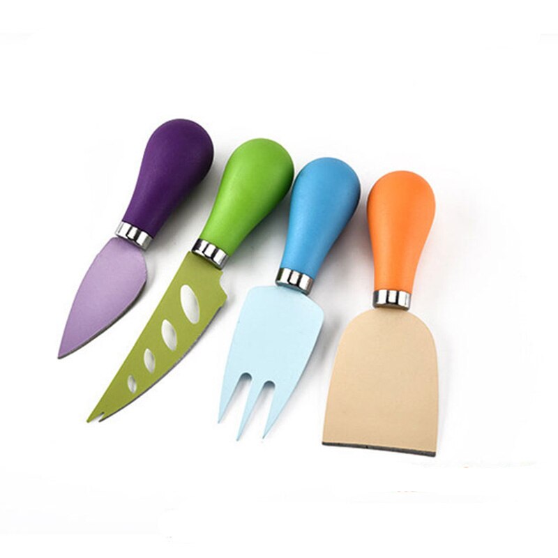 1 einstellen 4 stücke Edelstahl Messer Barde einstellen Eiche Griff Käse Messer Bausatz Küche Kochen Werkzeuge Nützlich Zubehör
