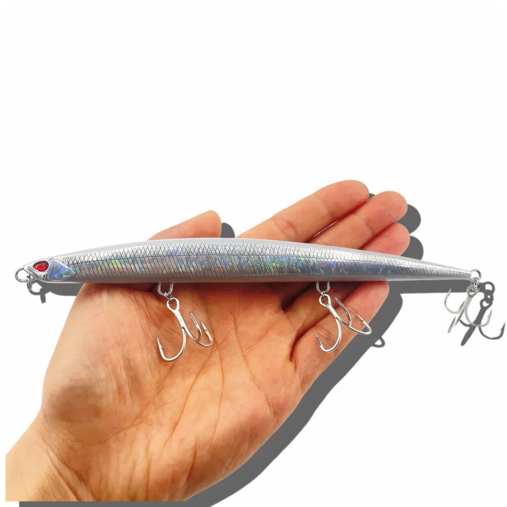 Sinking Minnow Pencil Fishing Lures Monster Shot Casting Saltwater Artificial Tuna Swimbait Bonitos leurre Duo Press Bait lure: Burgundy