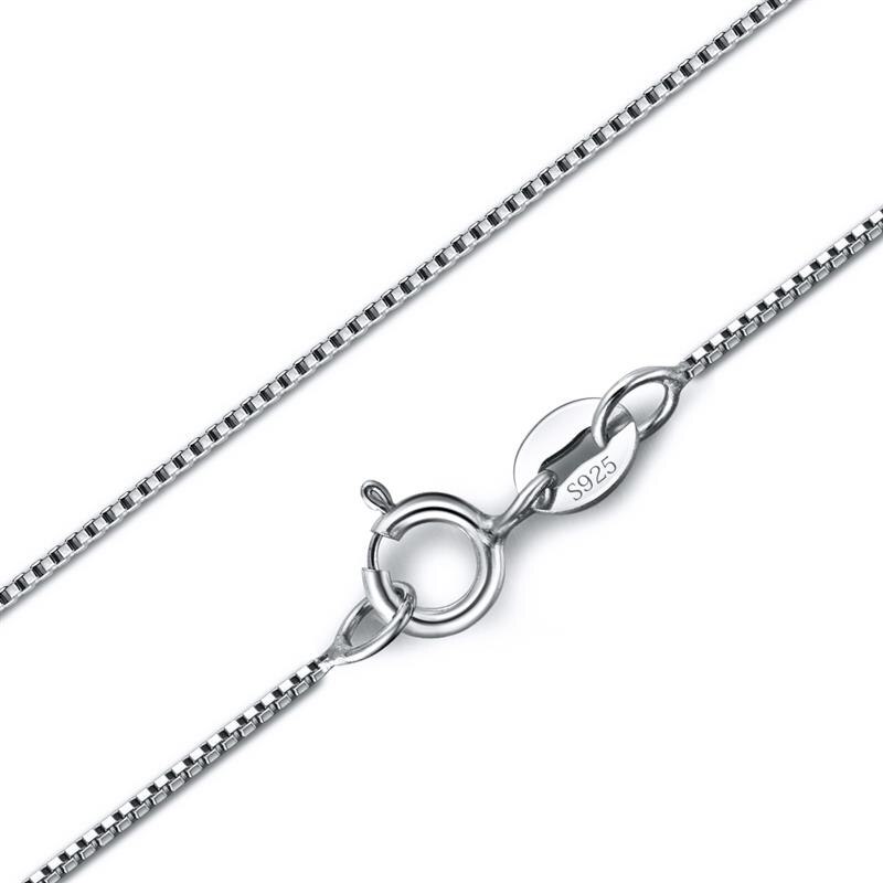 Echt 925 Sterling Zilveren Ketting Kettingen Voor Vrouwen Ketting Fijne Sieraden Accessoires Box Ingots Snake Bar Singapore Link Kettingen: BOX CHAIN 0.8 mm / 40cm