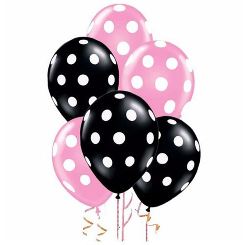 Ballons gonflables en Latex 24 pièces, 12 pouces, à pois, rouge et noir, ballon à Air pour fête pour enfants, pour cérémonie, pour anniversaire, pour bébés