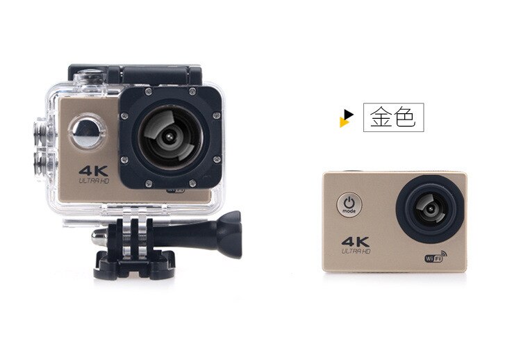Sj9000 wifi 4k 1080p ultra hd kamera dvr dv videokamera 30m vanntett hjelm videokamera: Gull / Ingen tf-kort