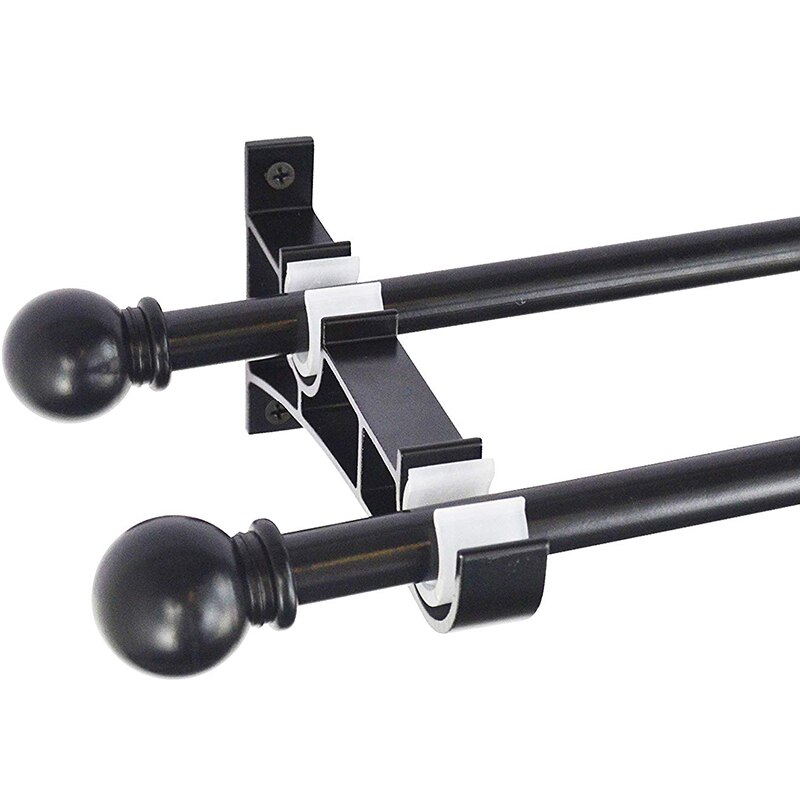 Double Curtain Rod Holders Set, Curtain Rod Brackets, Tap Right Into Window Frame Curtain Rod Hang Curtain Brackets for Window B