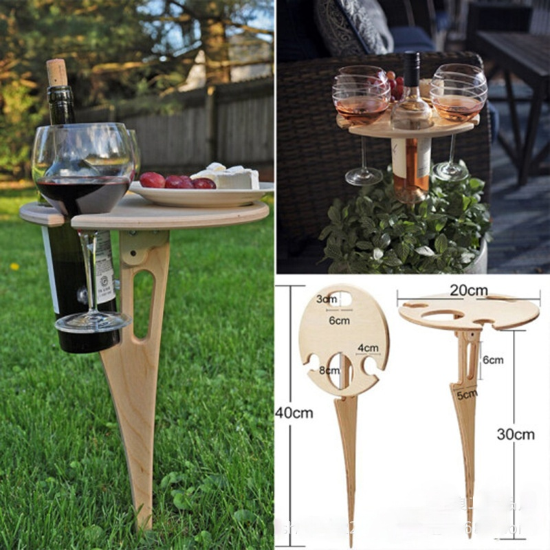 Outdoor Wine Table Outdoor Beach Inserted Into The Ground Wine Rack Outskirts Picnic Cross Border Folding Portable Wine Table