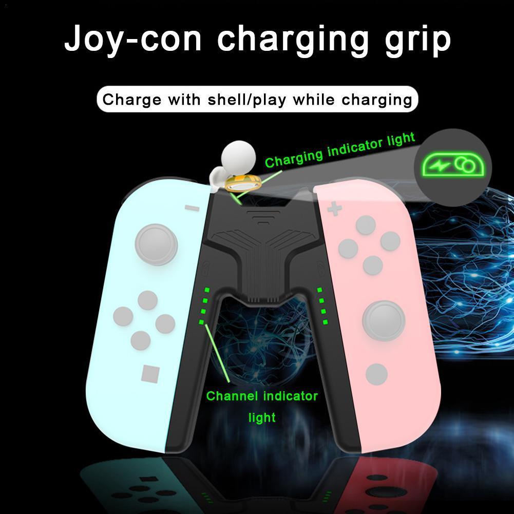 Ladegrebsbeslag til switch joycon håndtag gaming controller grip ladestation til nintendo switch joy-con tilbehør