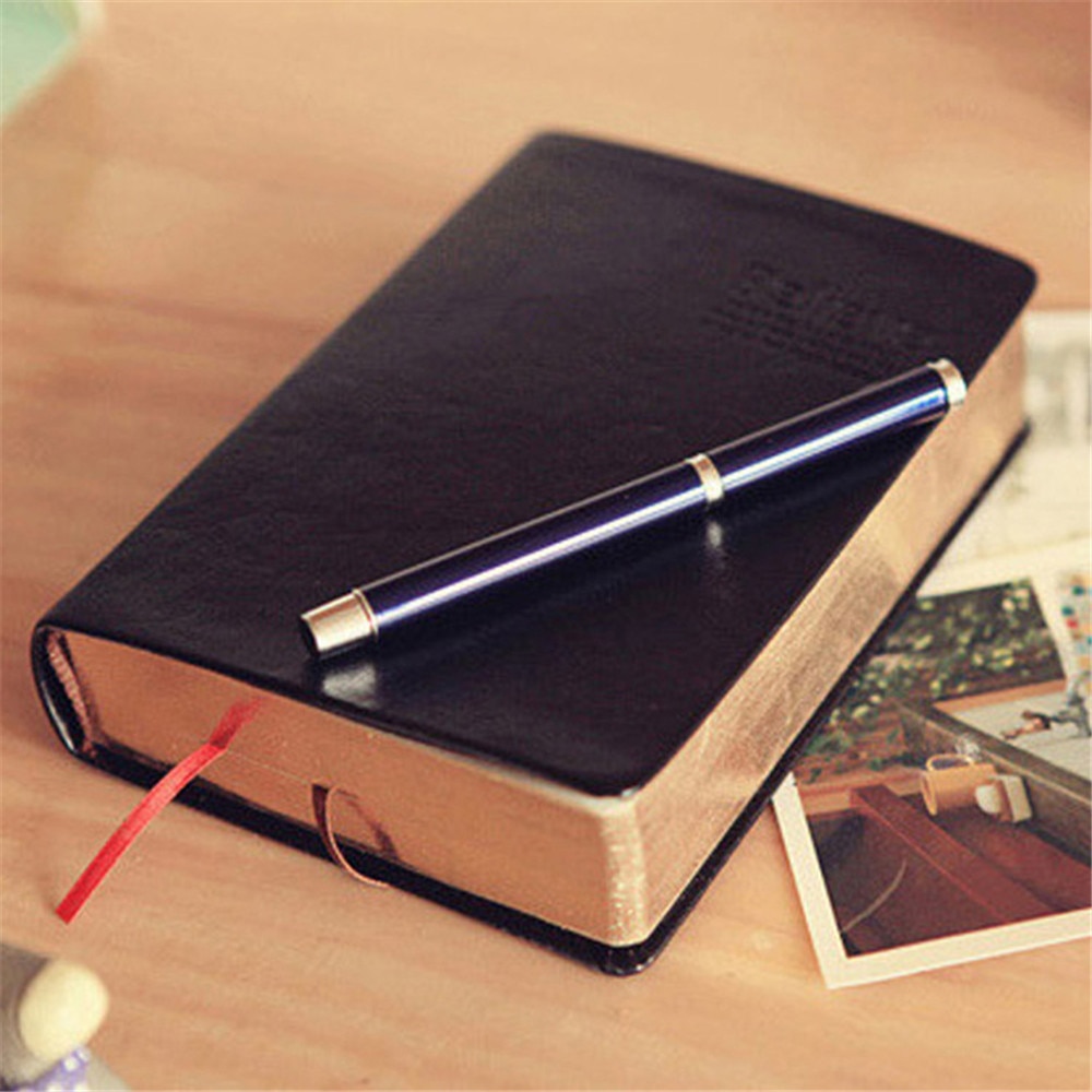 Vintage Dik Papier Notebook Pu Leather Journal Bijbel Dagboek Schetsboek Voor Tekening Schilderen Graffiti Soft Cover Zwart Papier