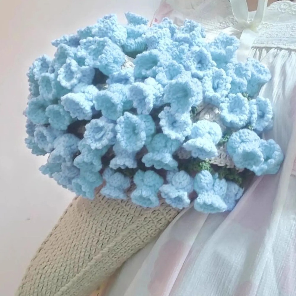 Woven Crocheted Rose Daisy Bouquet Blanket Unfinished Flower Bouquet Blanket DIY Craft Handmade