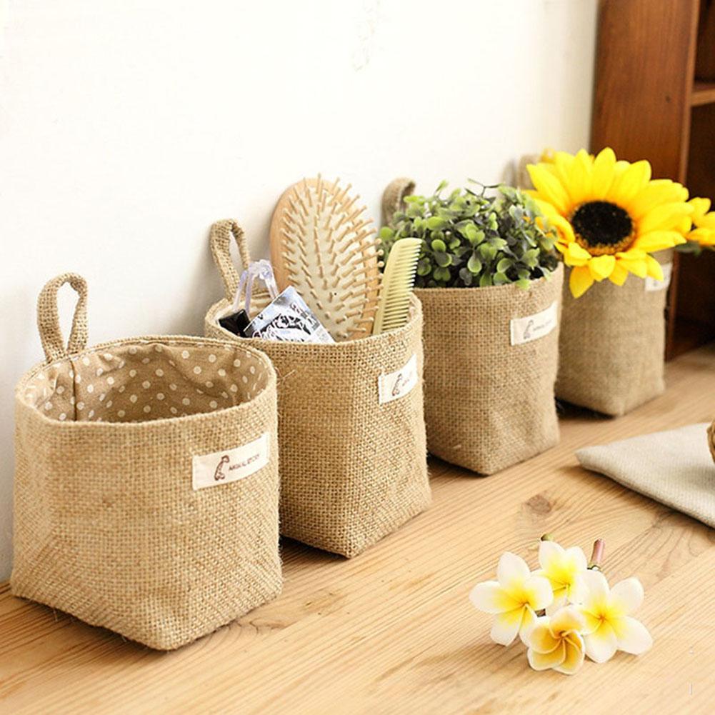 Vintage pliable suspendus articles divers blanchisserie vêtements cosmétique rangement organisateur panier Bin linge stockage décor à la maison jouet panier