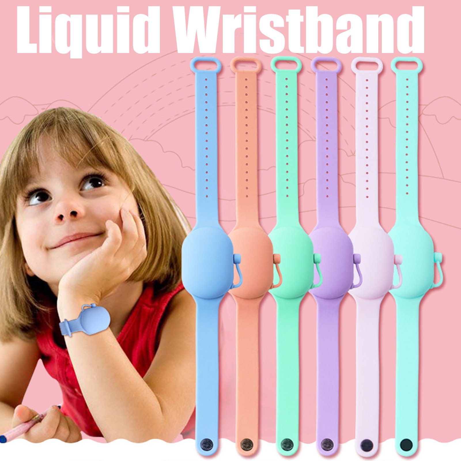 Portable Cartoon Wristband Hand Dispenser Bracelet Hand Sanitizer Gel Soap Dispenser Cute Kids Hand Sanitizer Holder Travel