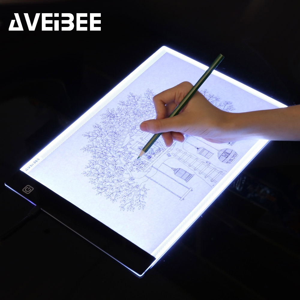 Led upplyst ritbord  a4 ljus pad ritning tablett spårplatta skiss bok tom duk för målning akvarell akrylfärg