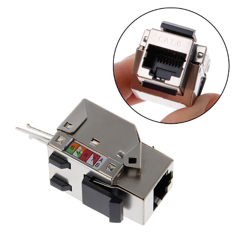 1Pc RJ45 Keystone Cat6 Shielded FTP Copper Alloy UTP Network Module Keystone Jack