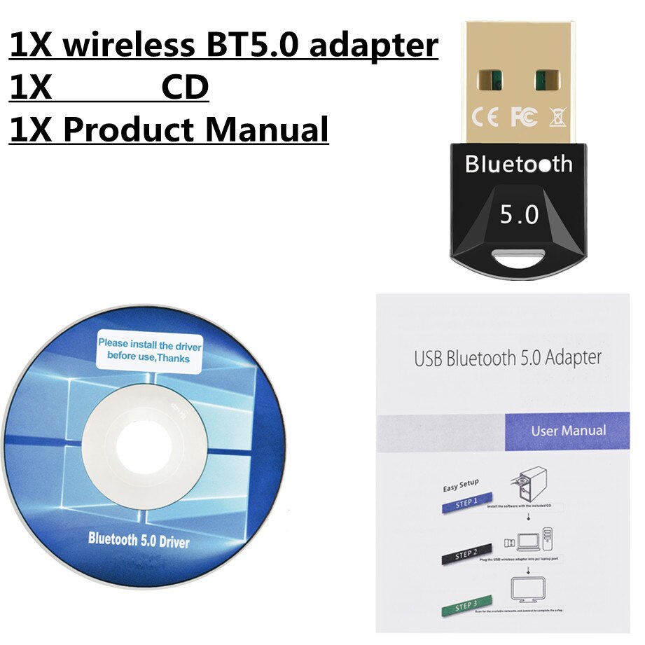 USB Bluetooth Adapter 5.0 Bluetooth Receiver 5.0 Dongle High Speed Transmitter Mini Bluetooth USB Adapter For PC Laptop Computer: Default Title