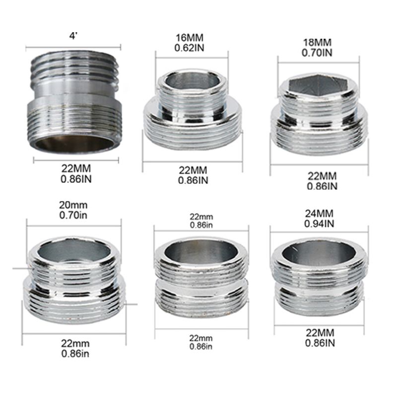 5 Stks/set Waterzuiveraar Beluchter Connector Vervangingen Messing Kraan Adapter Keuken Badkamer Kraan Accessoires