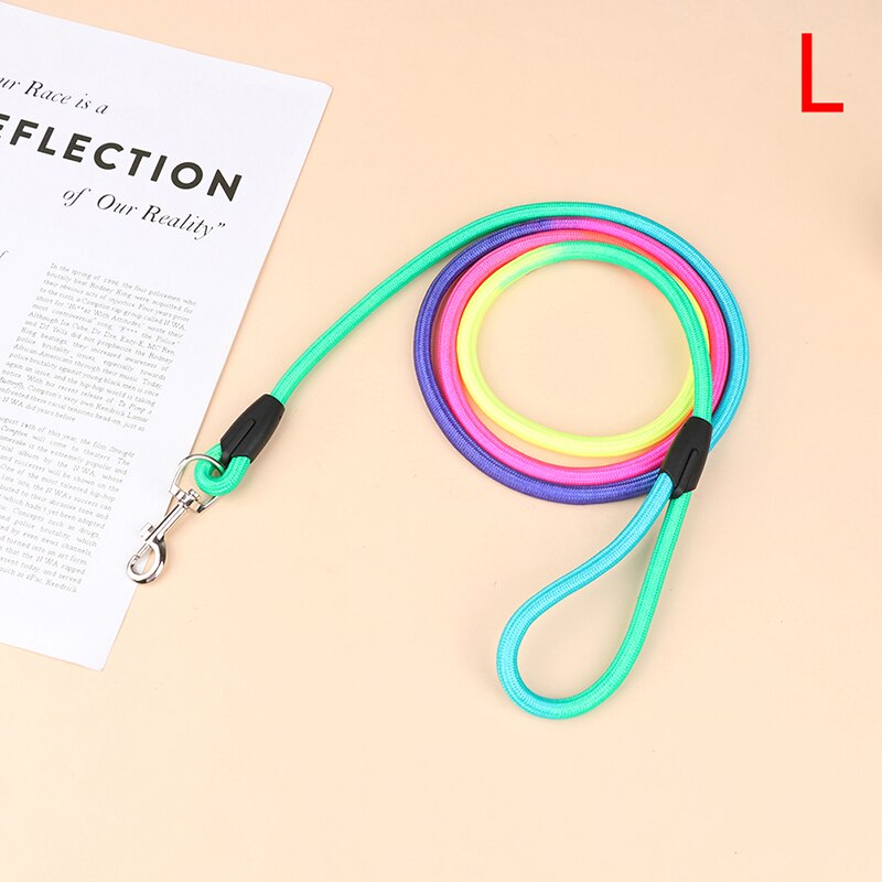 1Pc Nylon Rainbow Pet Dog Leash Walking Training Leash Cats Dogs Harness Collar: C