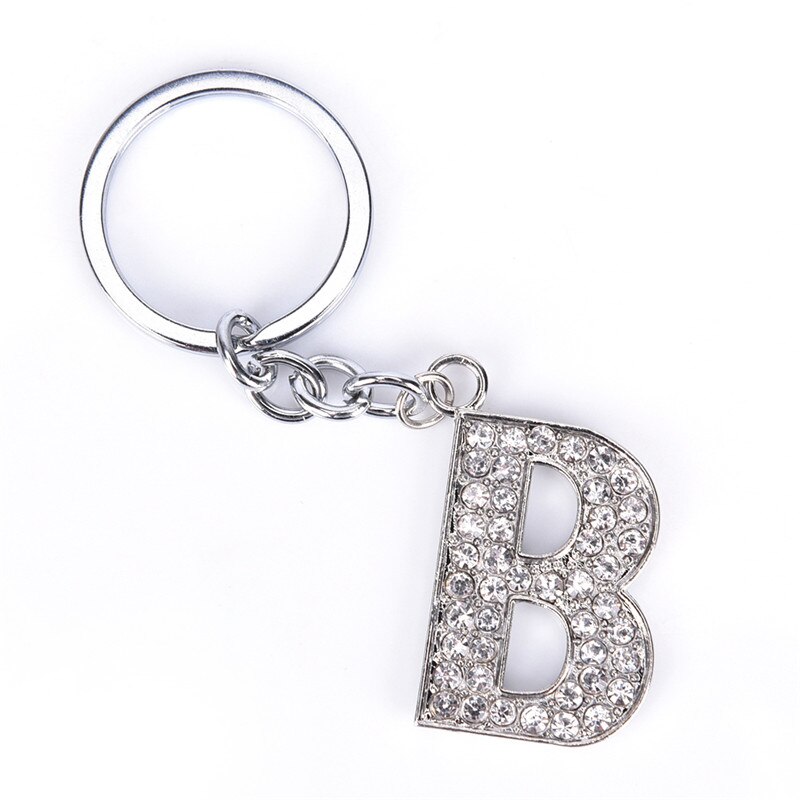 Crystal Rhinestone Alfabet Sleutelhanger Beginletter Sleutelhanger Keten Unisex Sleutelhanger Letters: B