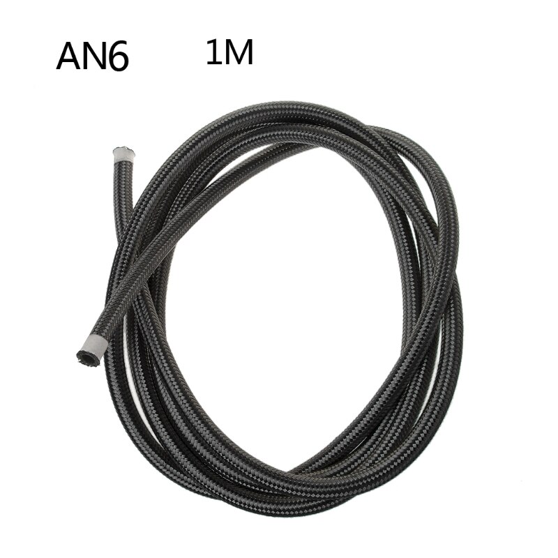 1M Nylon Steel Braided Brake Gas Oil Fuel Line Hose AN4 AN6 AN8 AN10: 6