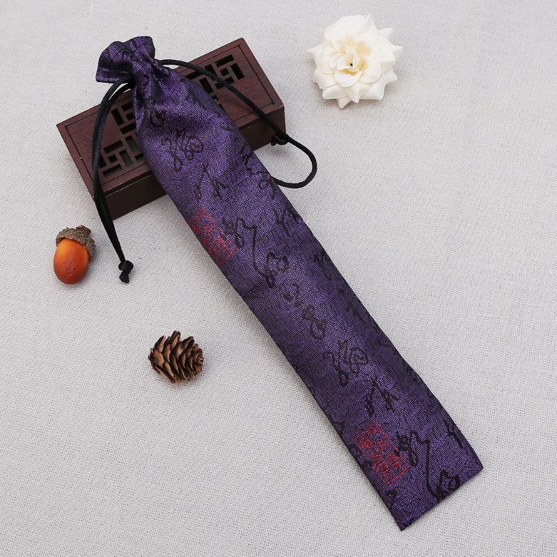 Chinese Kalligrafie Stijl Decoratieve Folding Hand Fan Tas Stofdicht Houder Protector Pouch Case Cover voor Party Festiva
