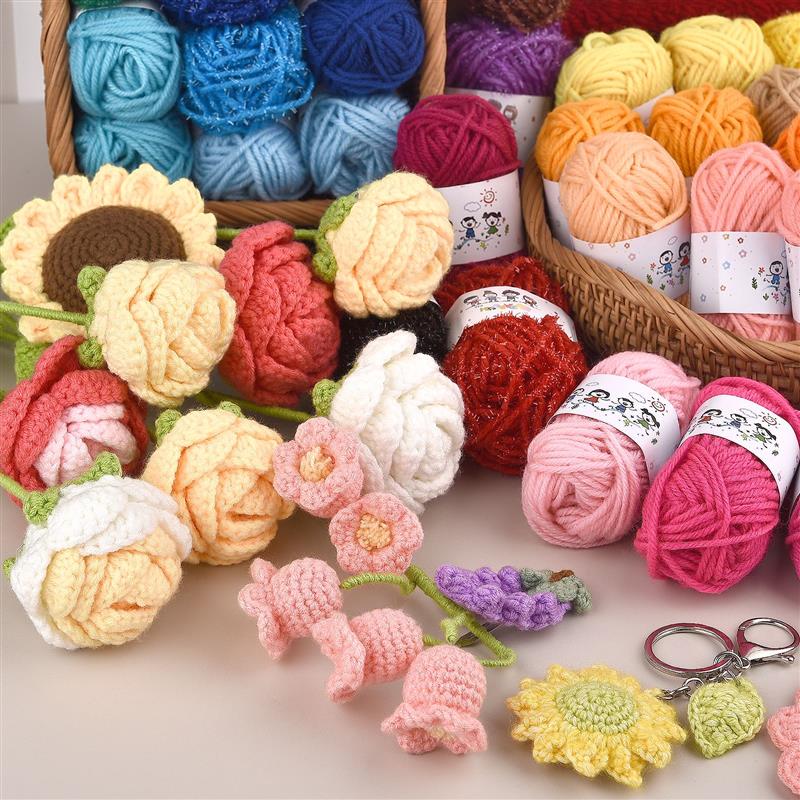 12 colores/juego de hilo suave de buena , hilo para tejer a mano, hilos de lana de algodón suaves y cálidos para manualidades, hilo de ganchillo hecho a mano