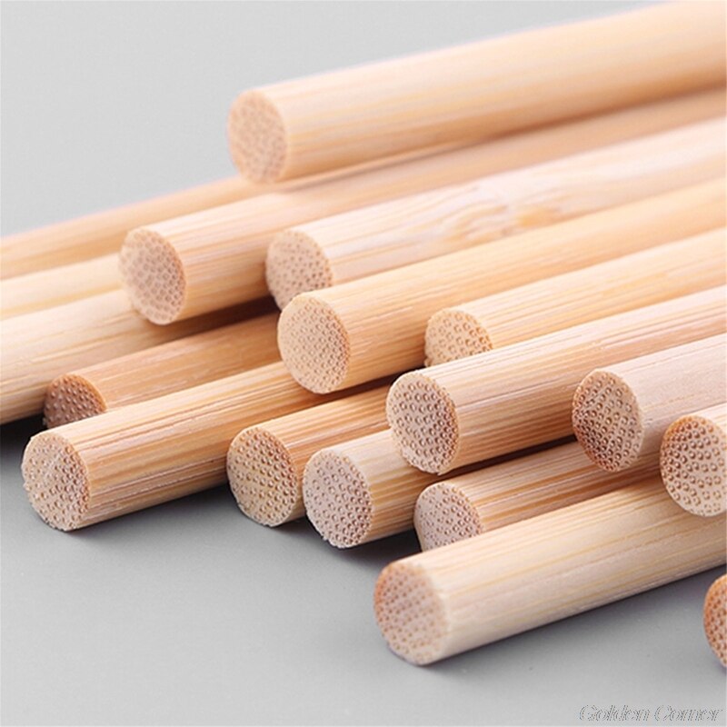 Palos de bambú para plantas de madera, palos de soporte para flores de jardín, modelo de construcción DIY, materiales D02 20, 50 Uds.