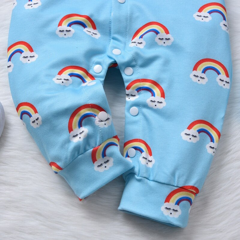 Baby Rompers 2pc Set - Long Sleeve Cartoon Jumpsuit - Unisex Cotton Toddler Clothes