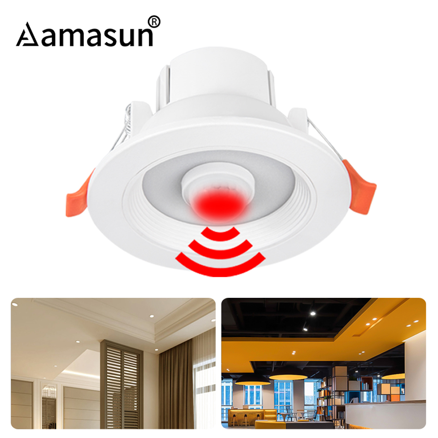 NO Flicker PIR Motion Sensor LED Downlight Spot Light 85-265V 5W 10W 15W 10W Recessed Lamp for Bedroom Kitchen Indoor Down Light