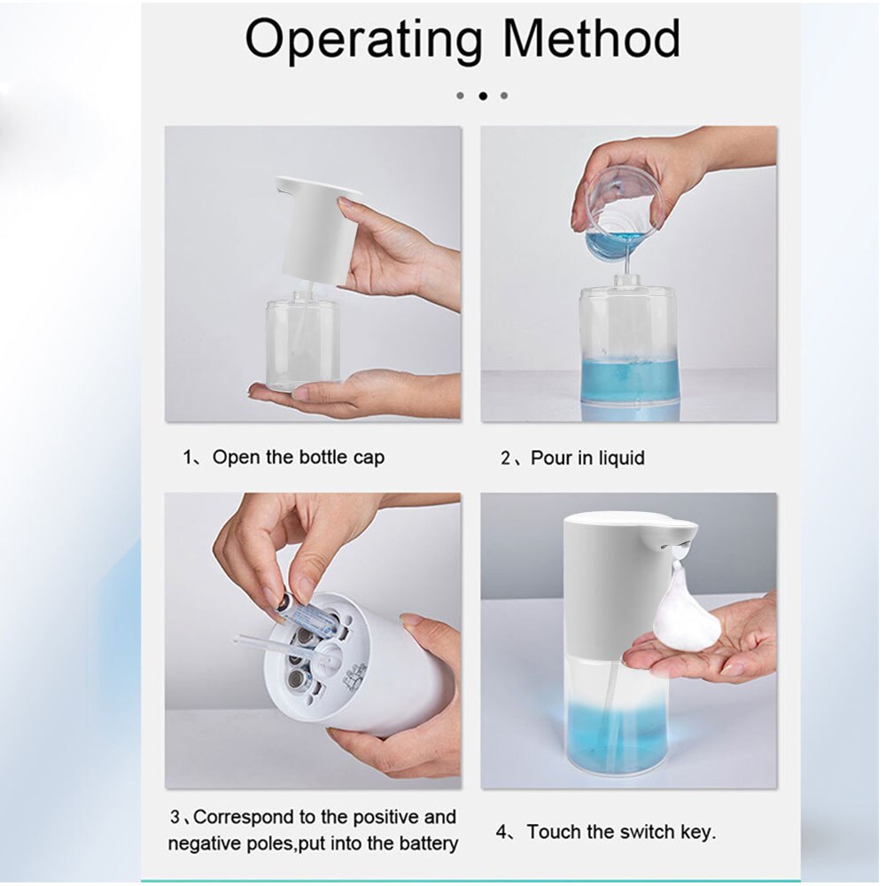 Automatisk flydende sæbedispenser intelligent intelligent induktion skummende håndvaskeanordning til køkkenbadeværelse (uden væske)