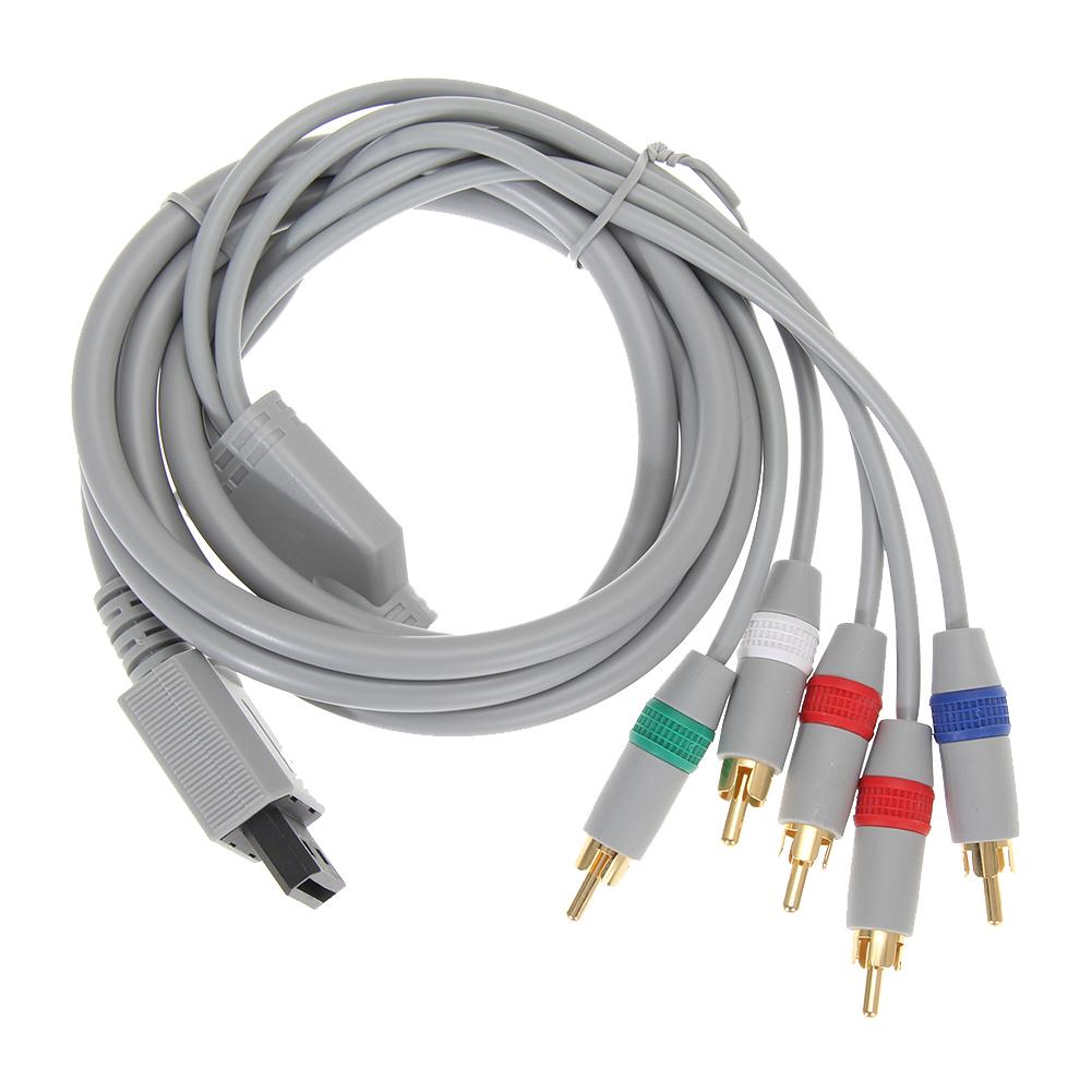 Cable Original de 1080P para videoconsola Nintendo Wii, Cable AV 5RCA compatible con sistema HDTV 1080i/720p, color gris: Default Title