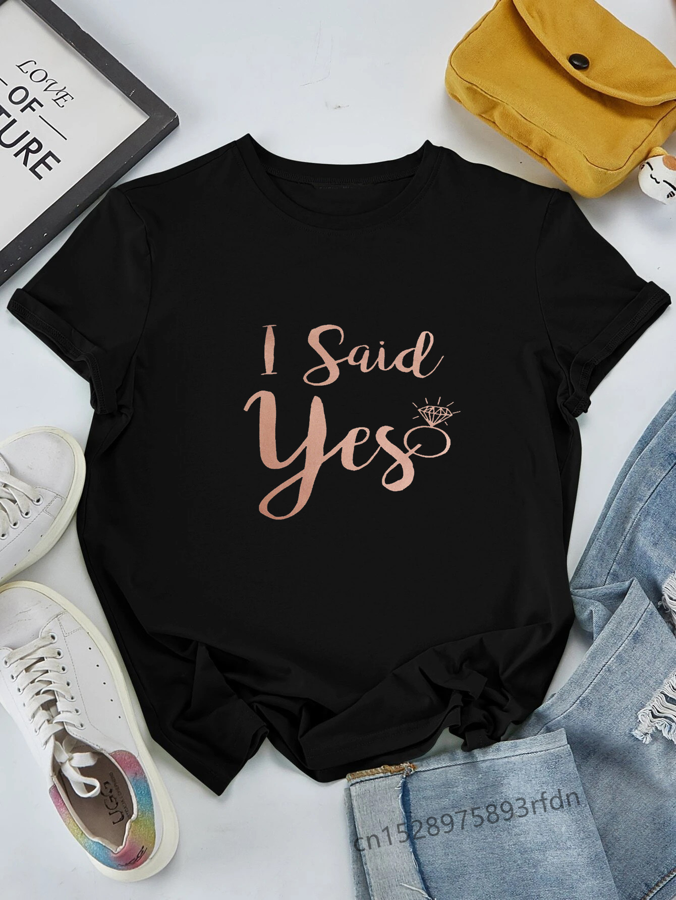 Bride Squad-camisetas De despedida De soltera para mujer, camisetas De La Mariee Evfj, I Said Yes, camisetas para mujer, ropa del equipo Birde To Be: S / Negro